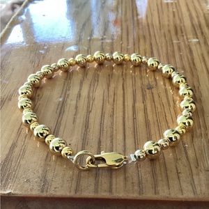 Men’s Goldtone Stainless Steel Bead Bracelet🌟
